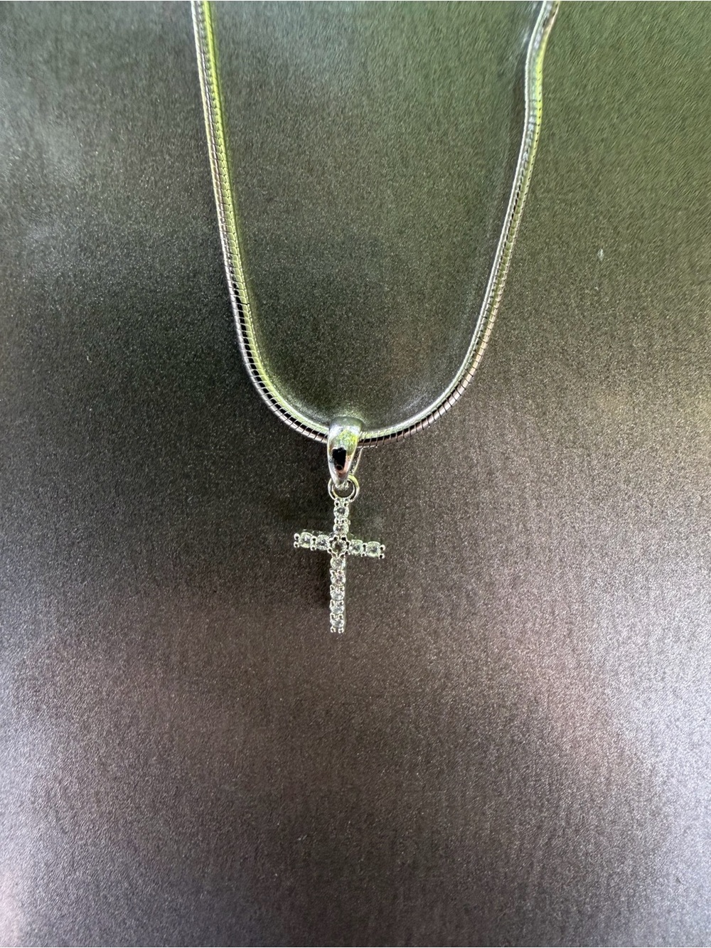 Francesca's Collections Silver Cross Pendant Necklace